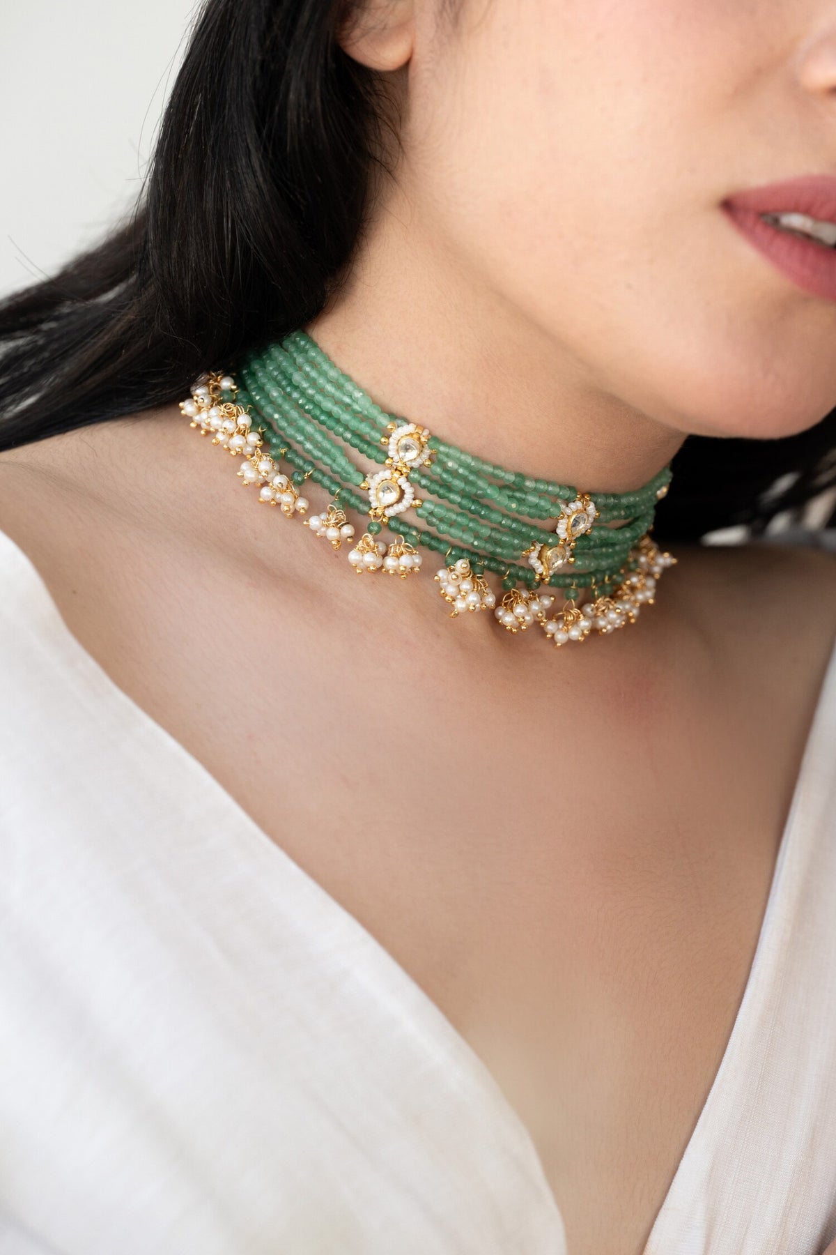 Green Kundan Necklace 