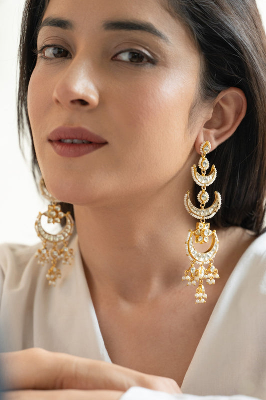 Kundan Embellished Chandbalis 