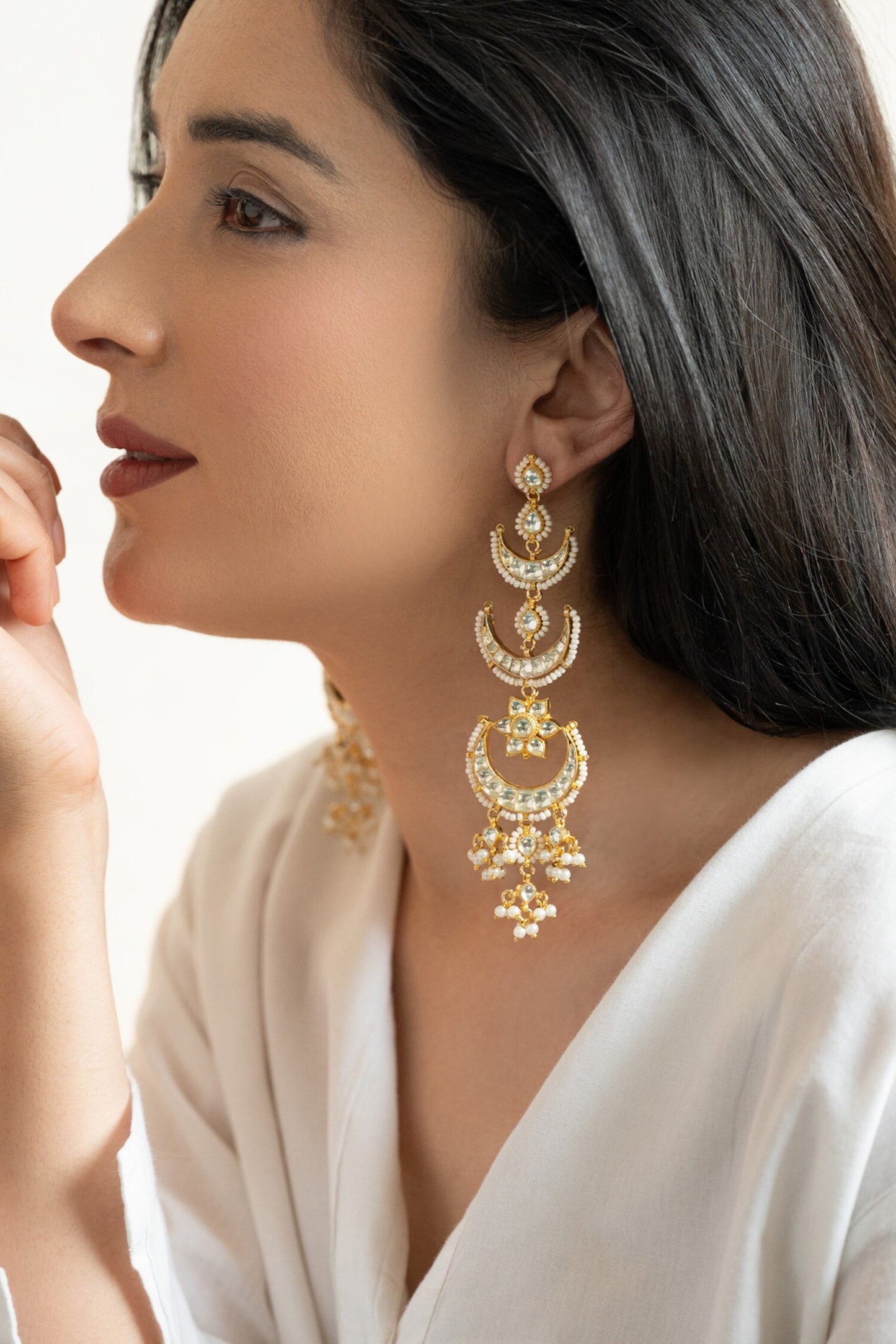 Kundan Embellished Chandbalis 