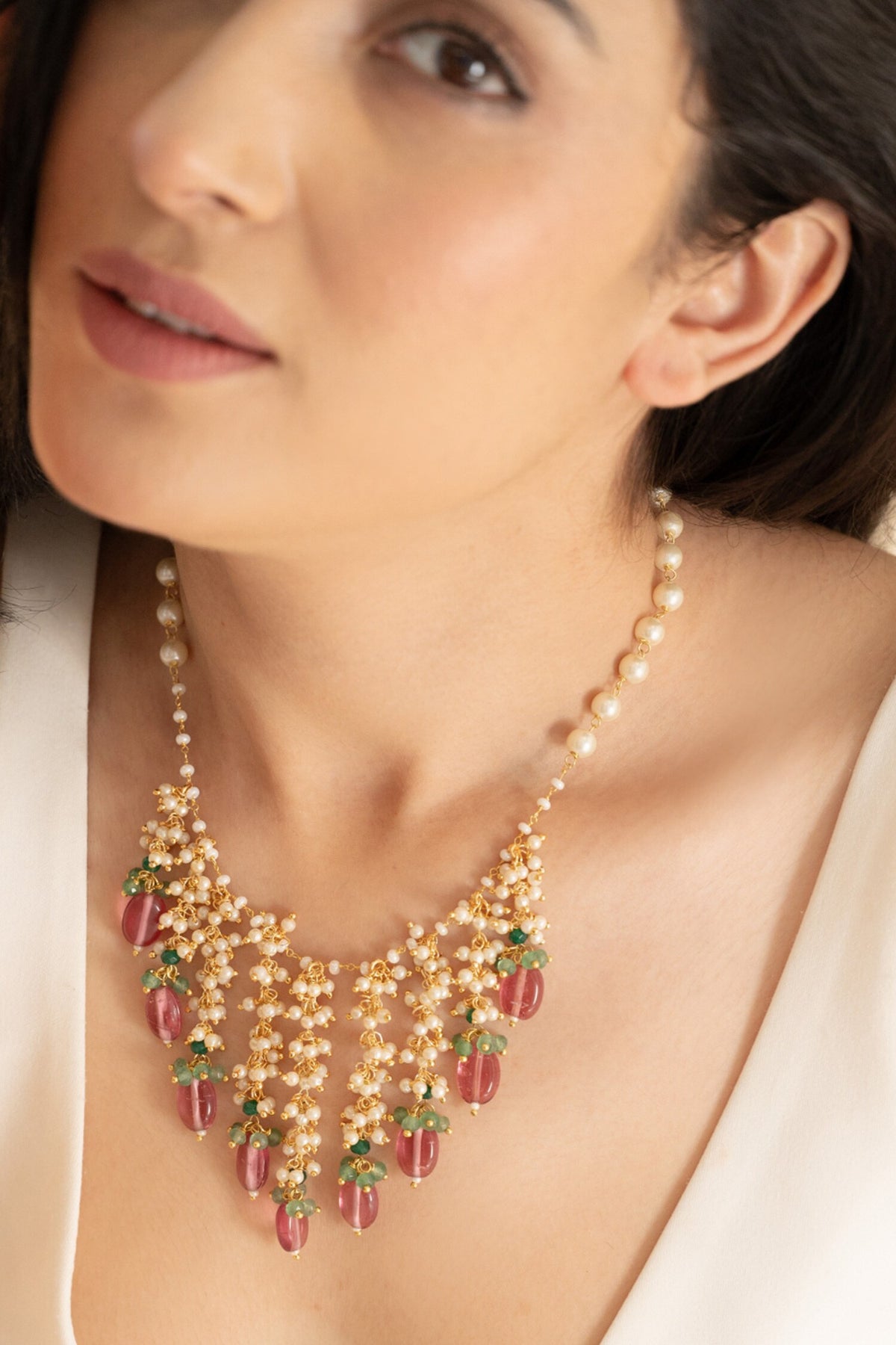 Pink & Pearls Necklace 