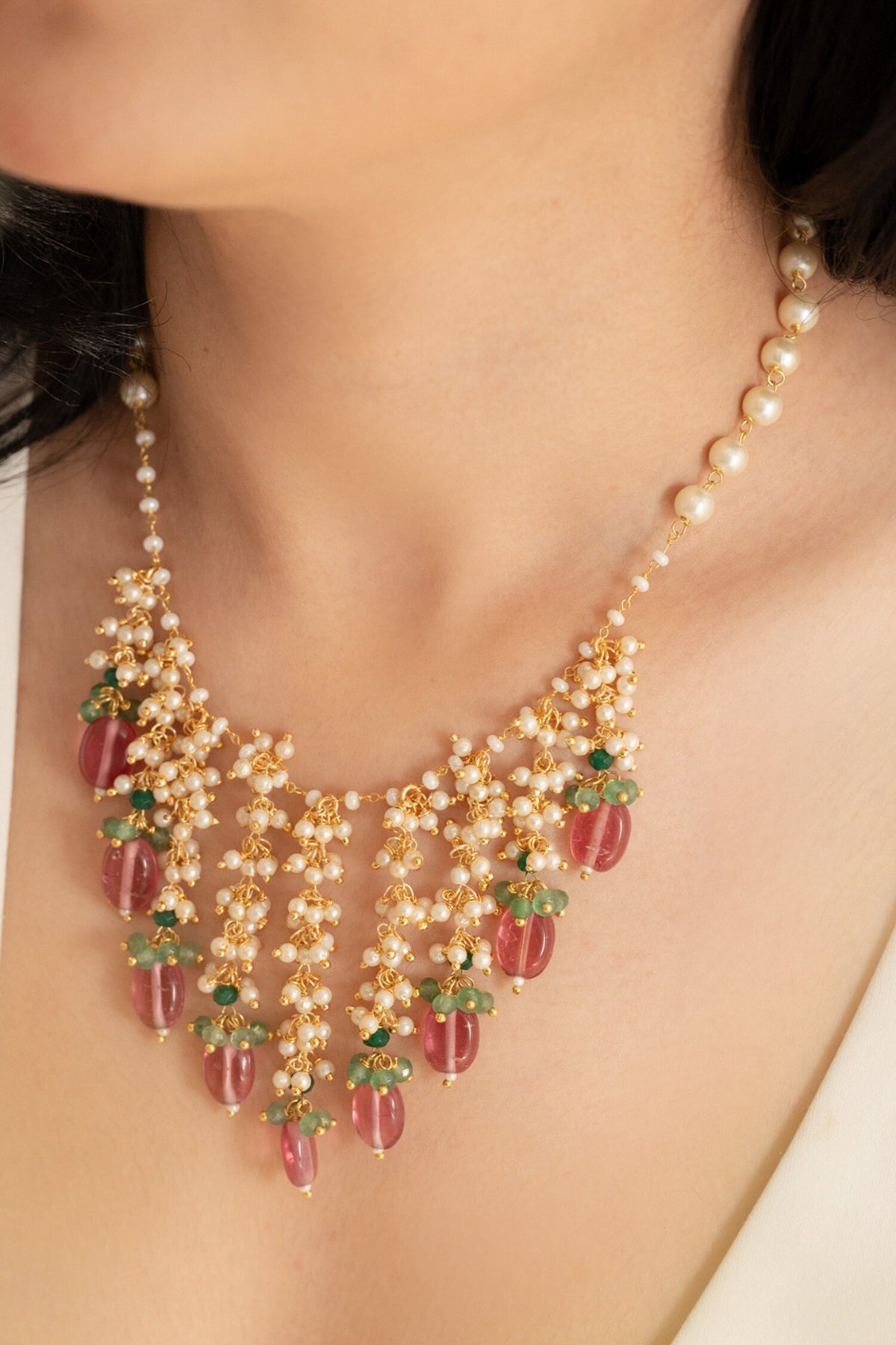 Pink & Pearls Necklace 