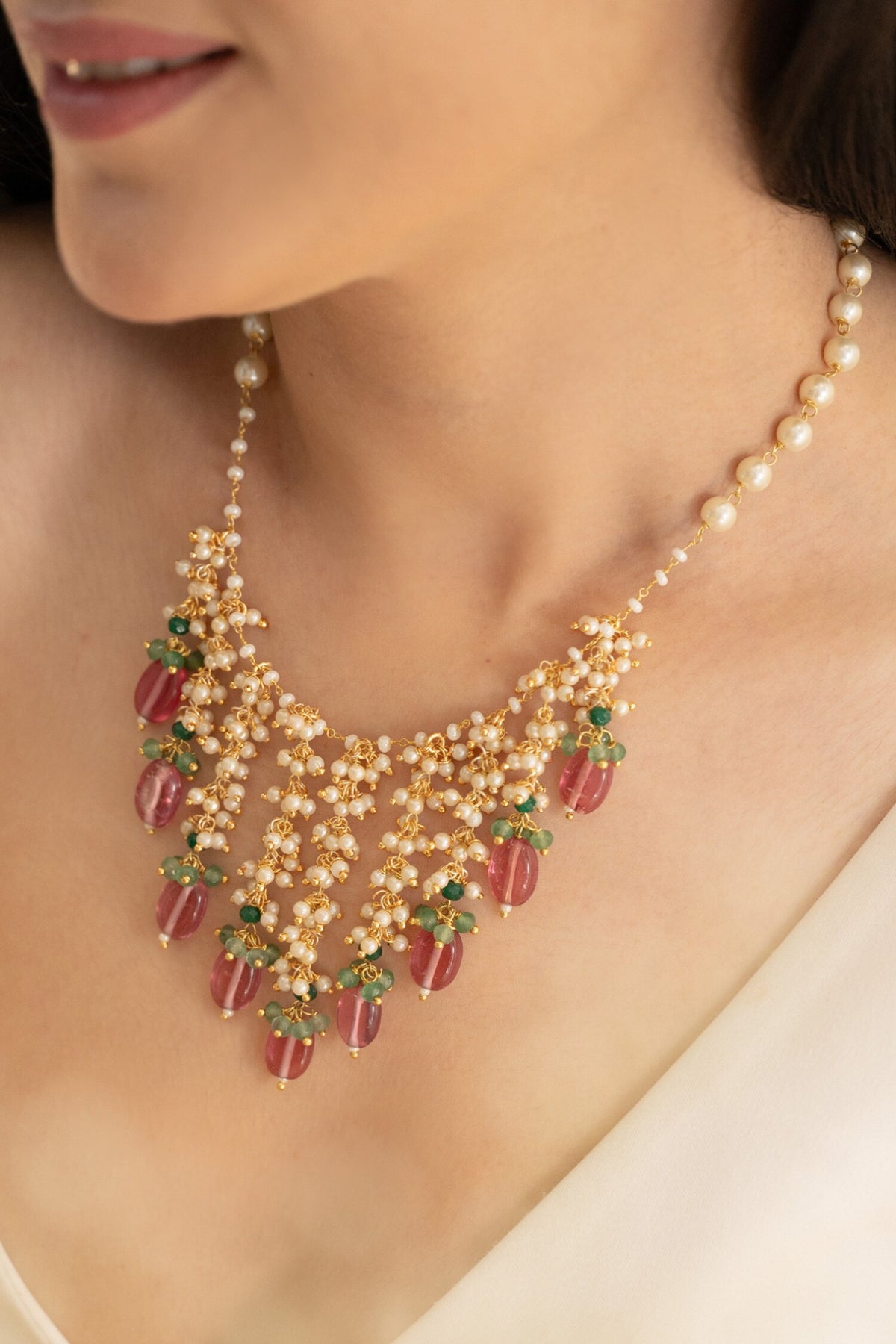 Pink & Pearls Necklace 