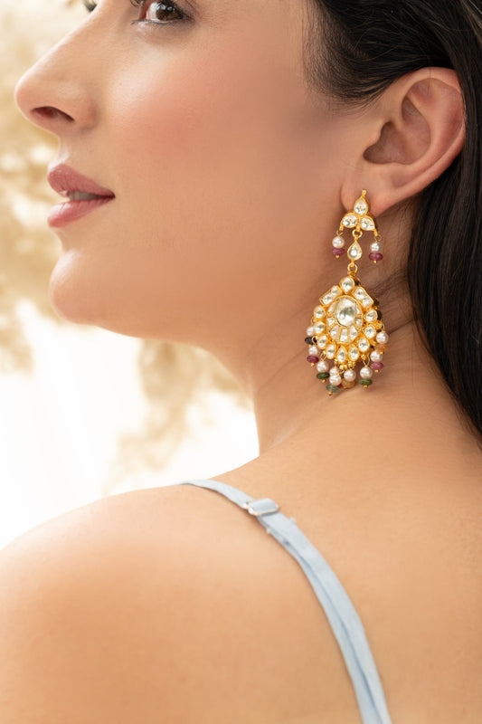 Multicolored Kundan Earrings 