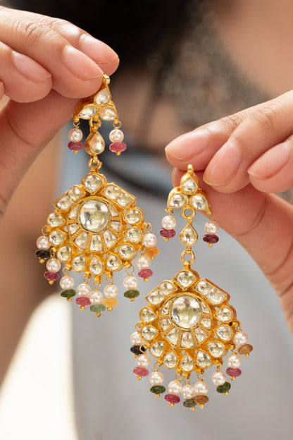 Multicolored Kundan Earrings 