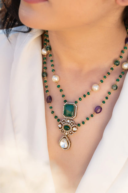 Green Polki Necklace 