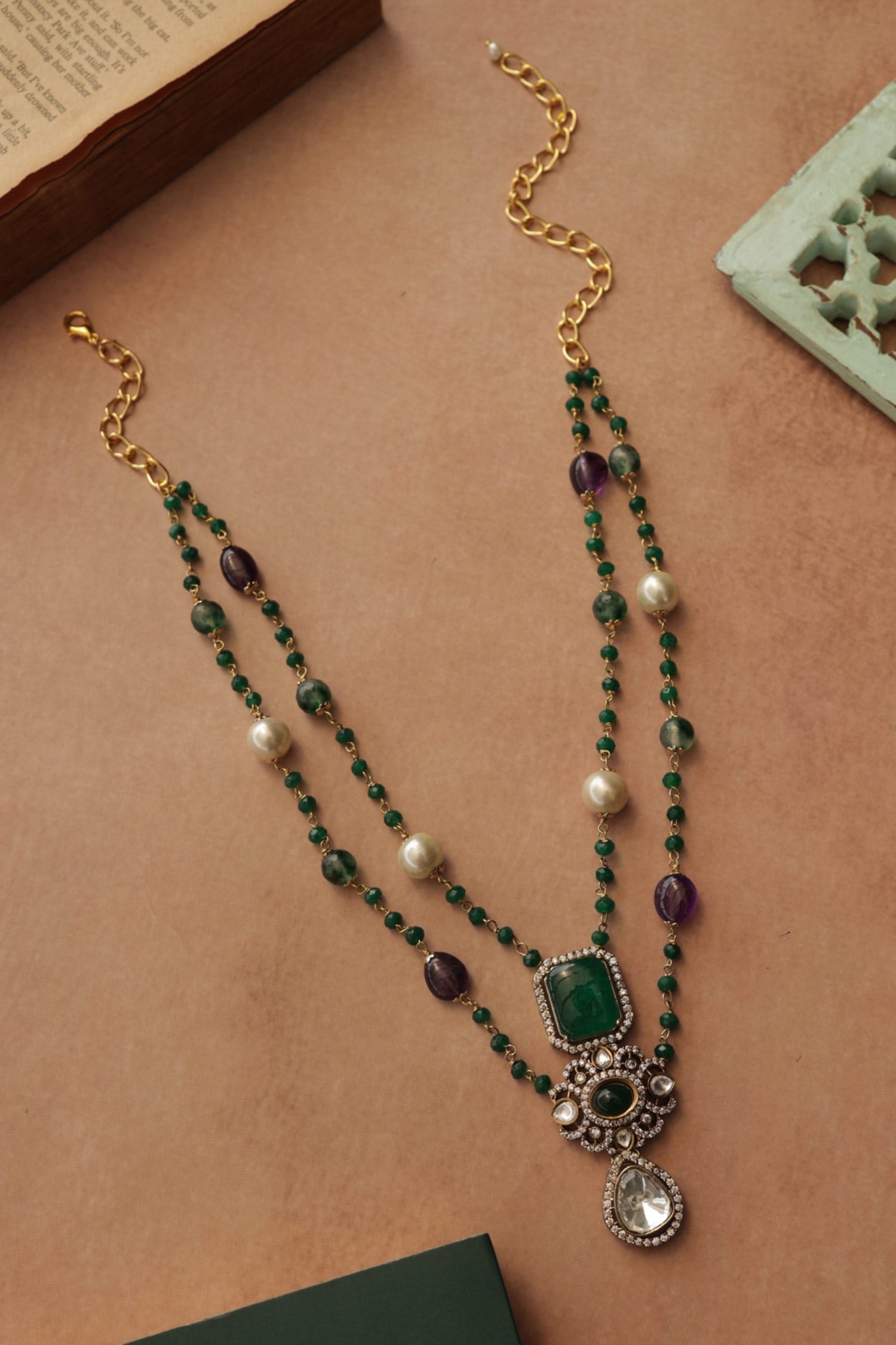 Green Polki Necklace 