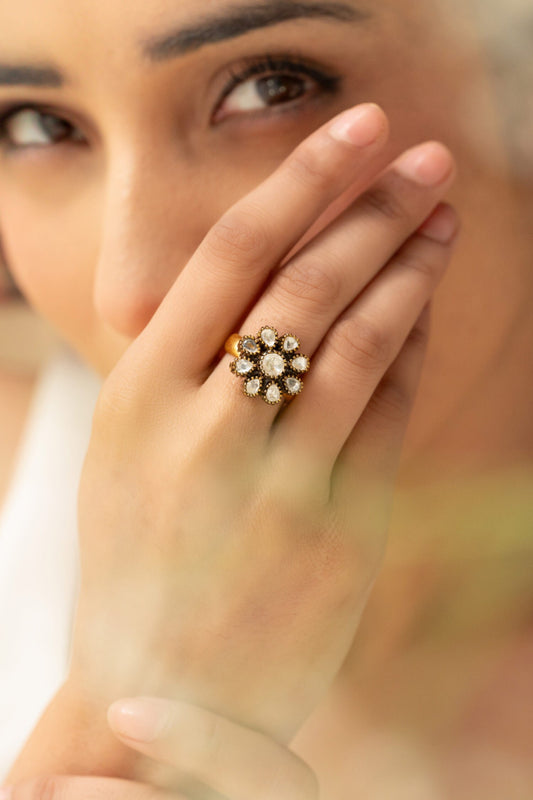 Floral Polki Ring 