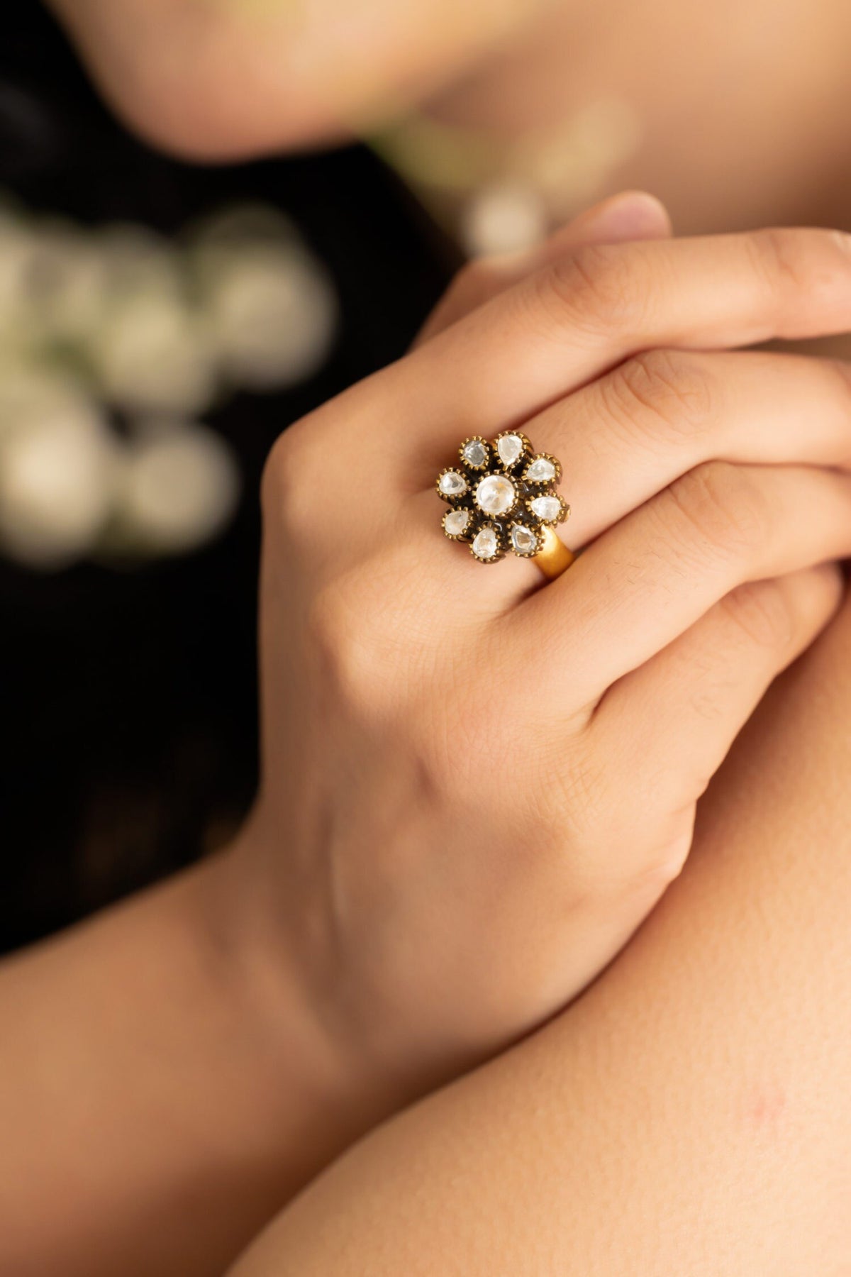 Floral Polki Ring 