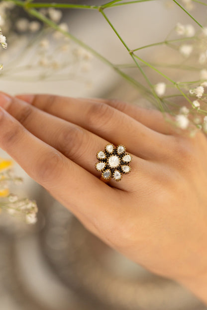 Floral Polki Ring 