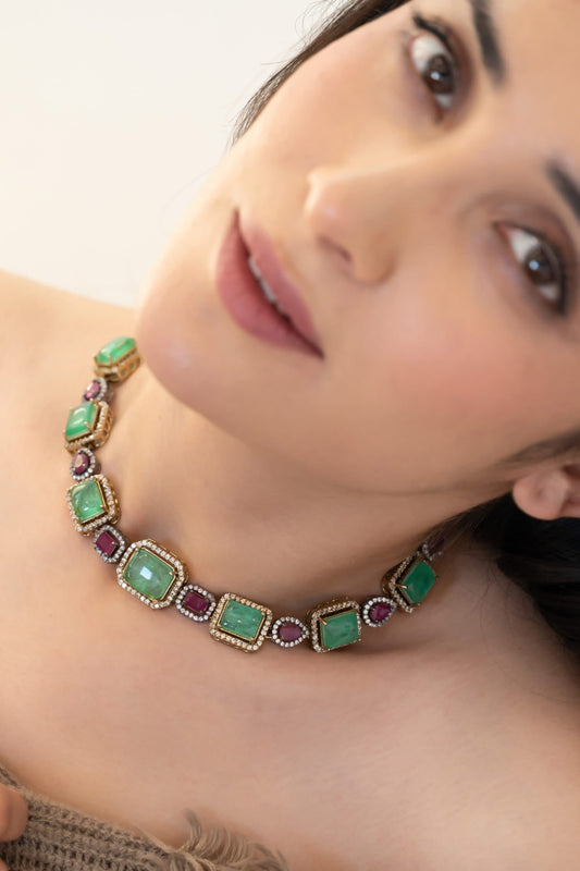 Cubic Zirconia Embellished Choker 