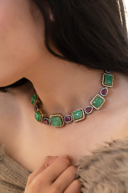 Cubic Zirconia Embellished Choker 