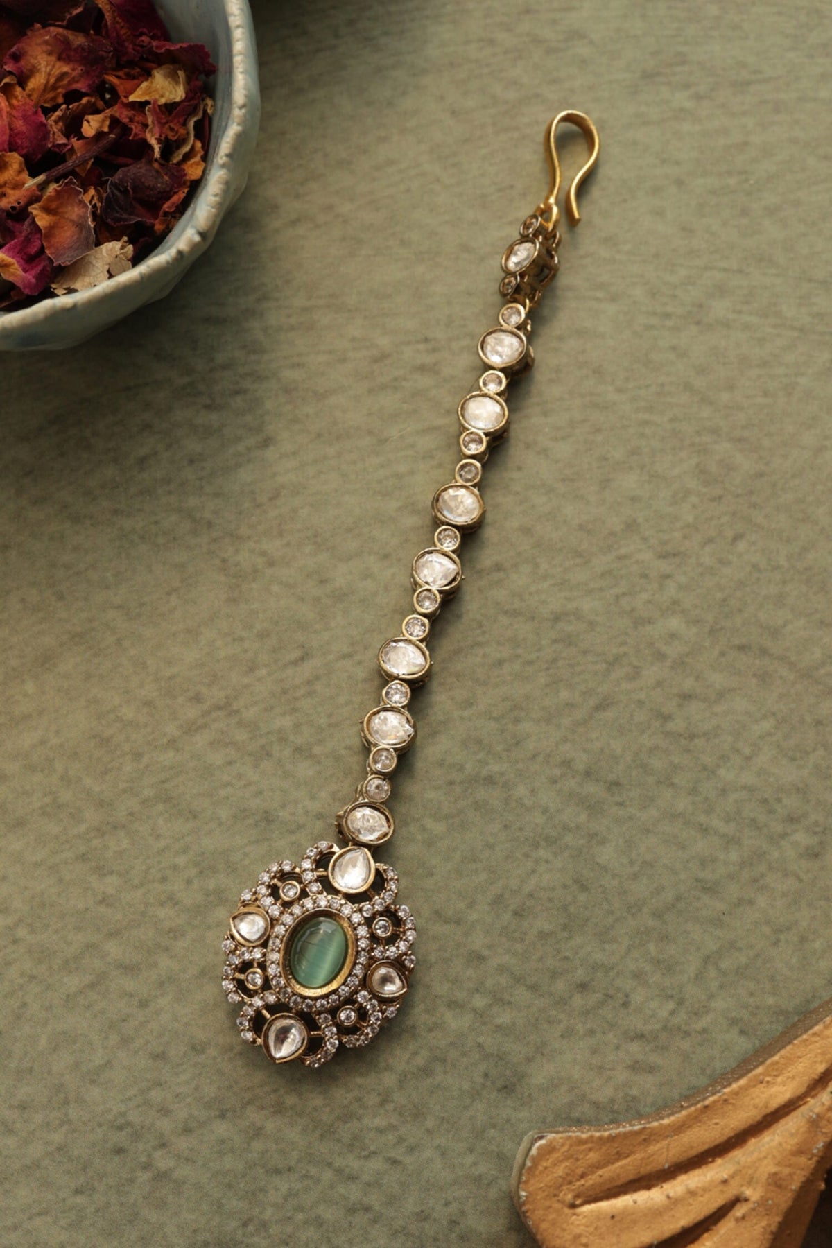 Mint Polki Maangtikka 