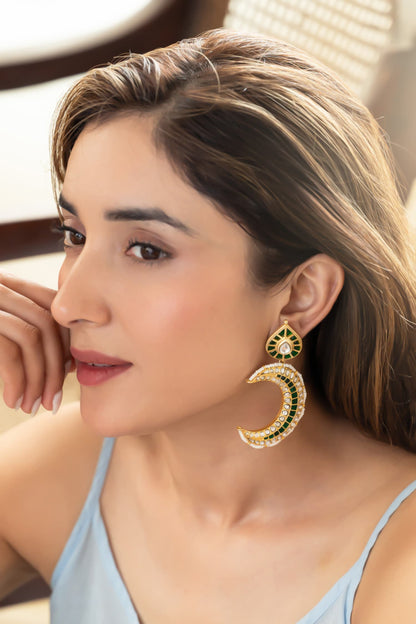 Green Kundan Earrings 