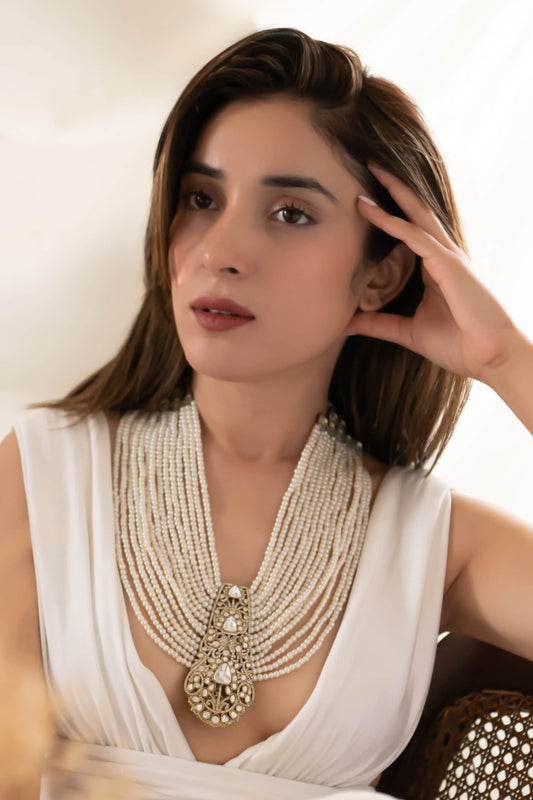 Polki And Pearl Necklace 