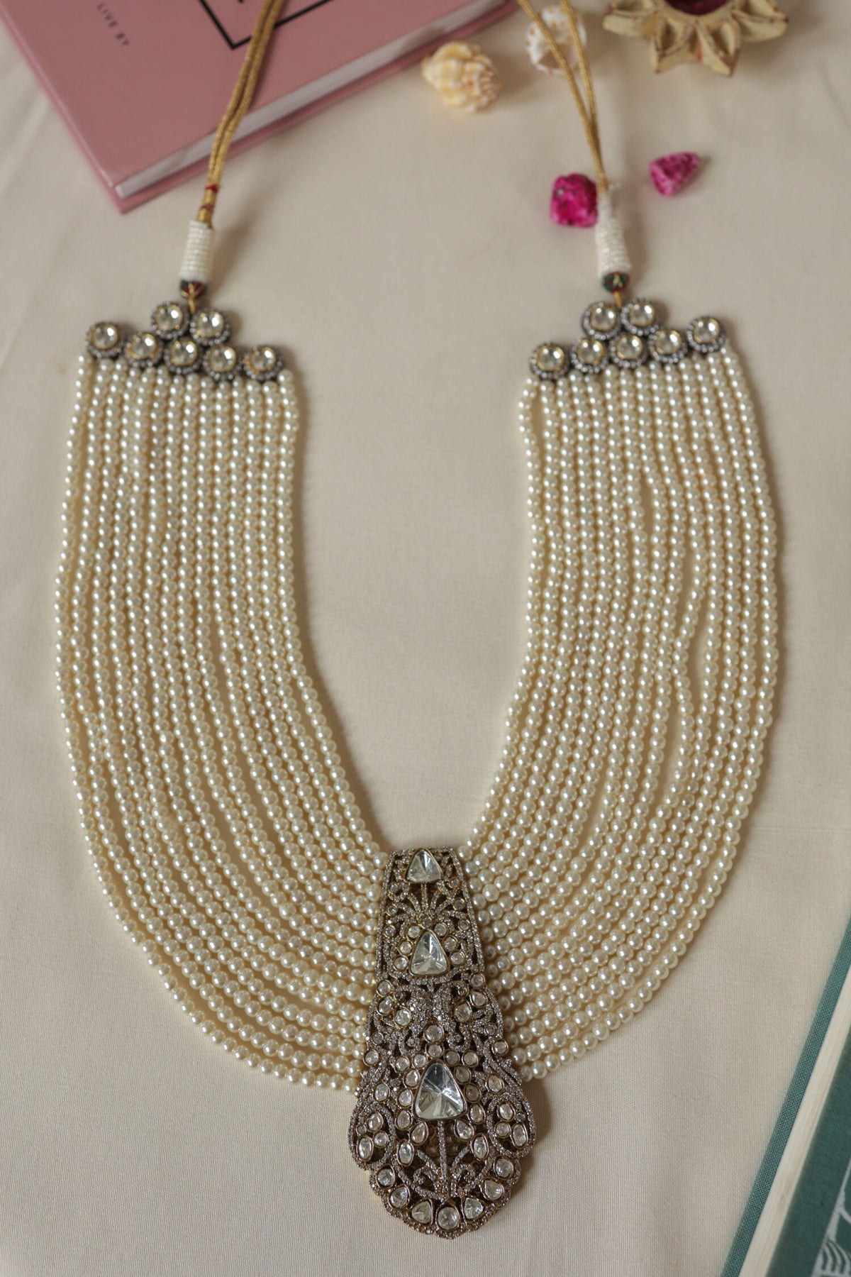 Polki And Pearl Necklace 