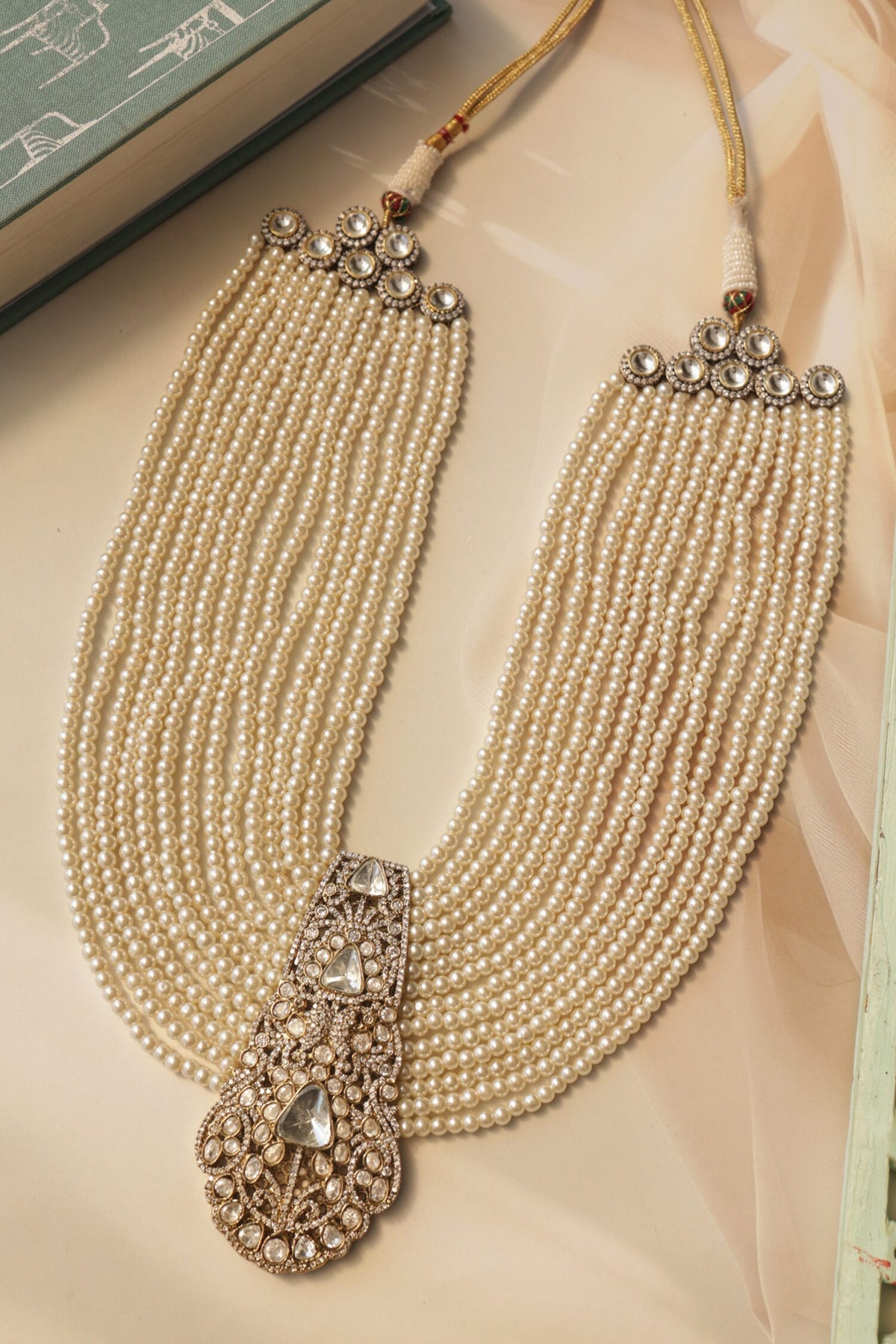 Polki And Pearl Necklace 