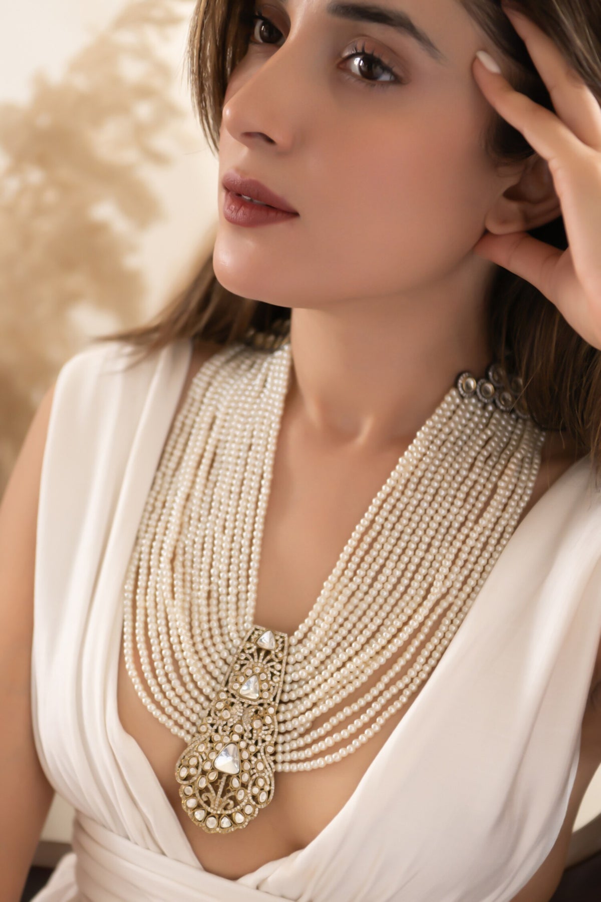 Polki And Pearl Necklace 