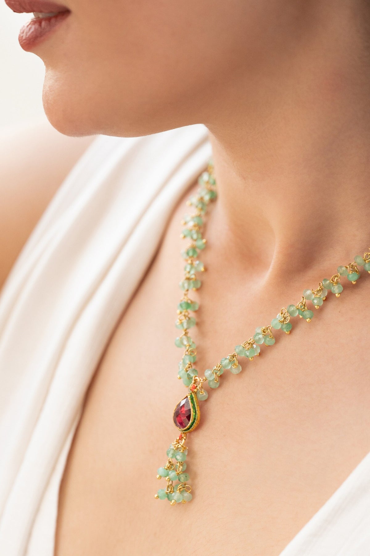 Mint Kundan Necklace 