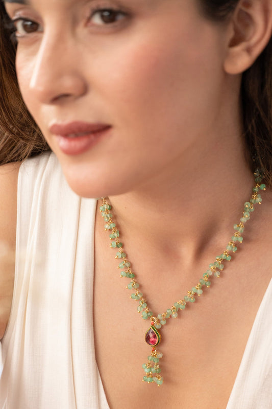 Mint Kundan Necklace 