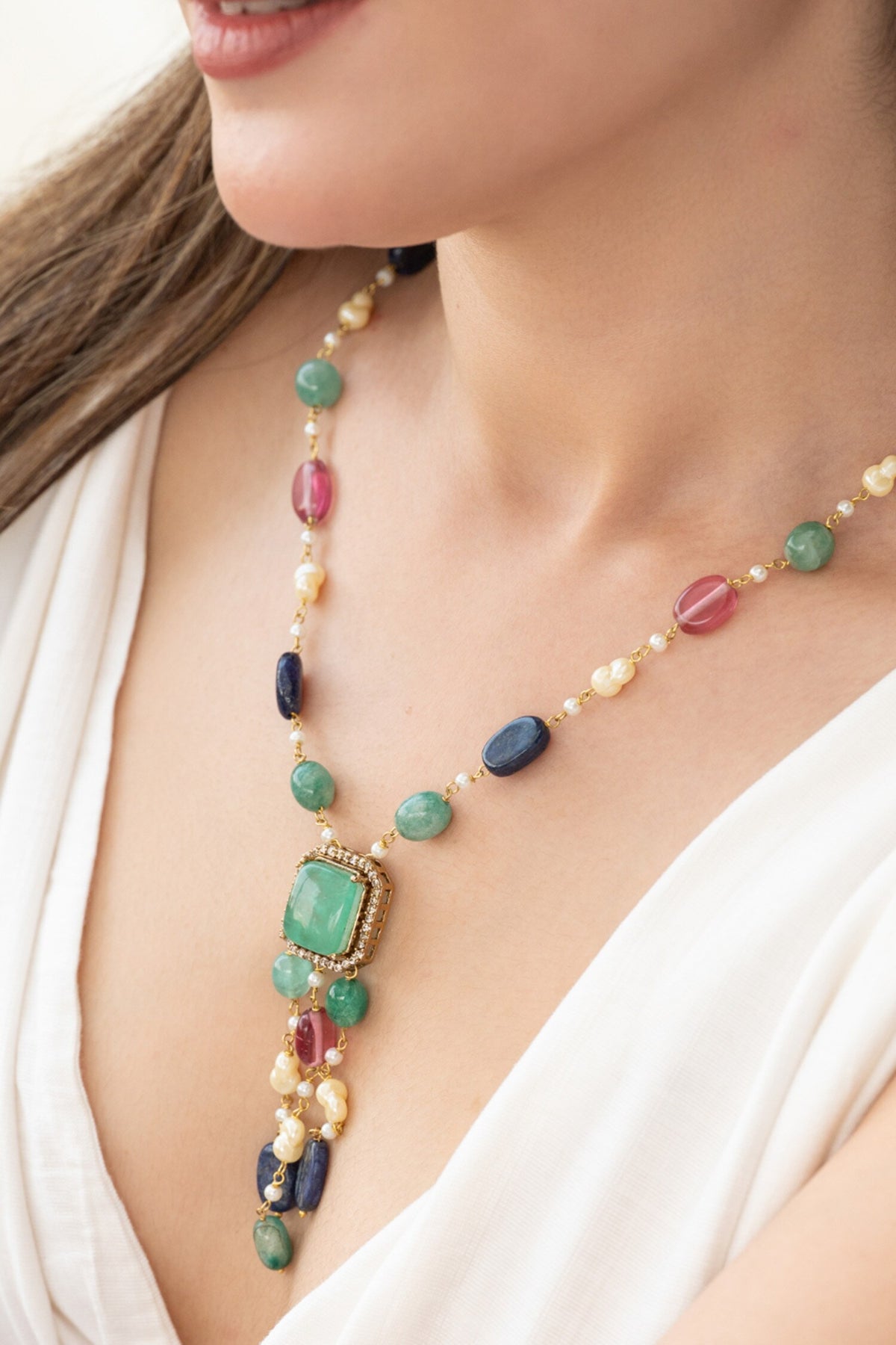 Multicolored Pendant Necklace 