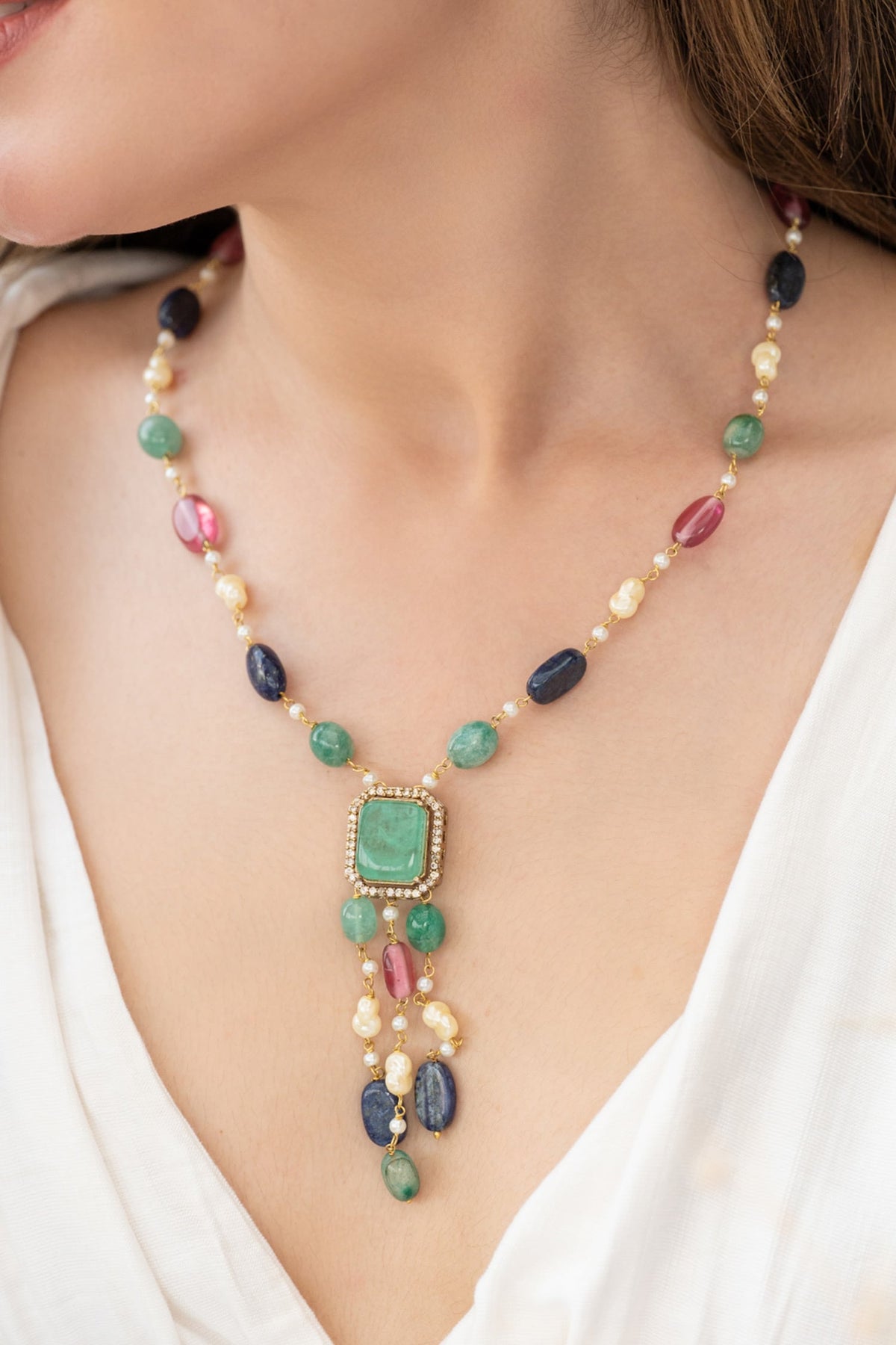Multicolored Pendant Necklace 
