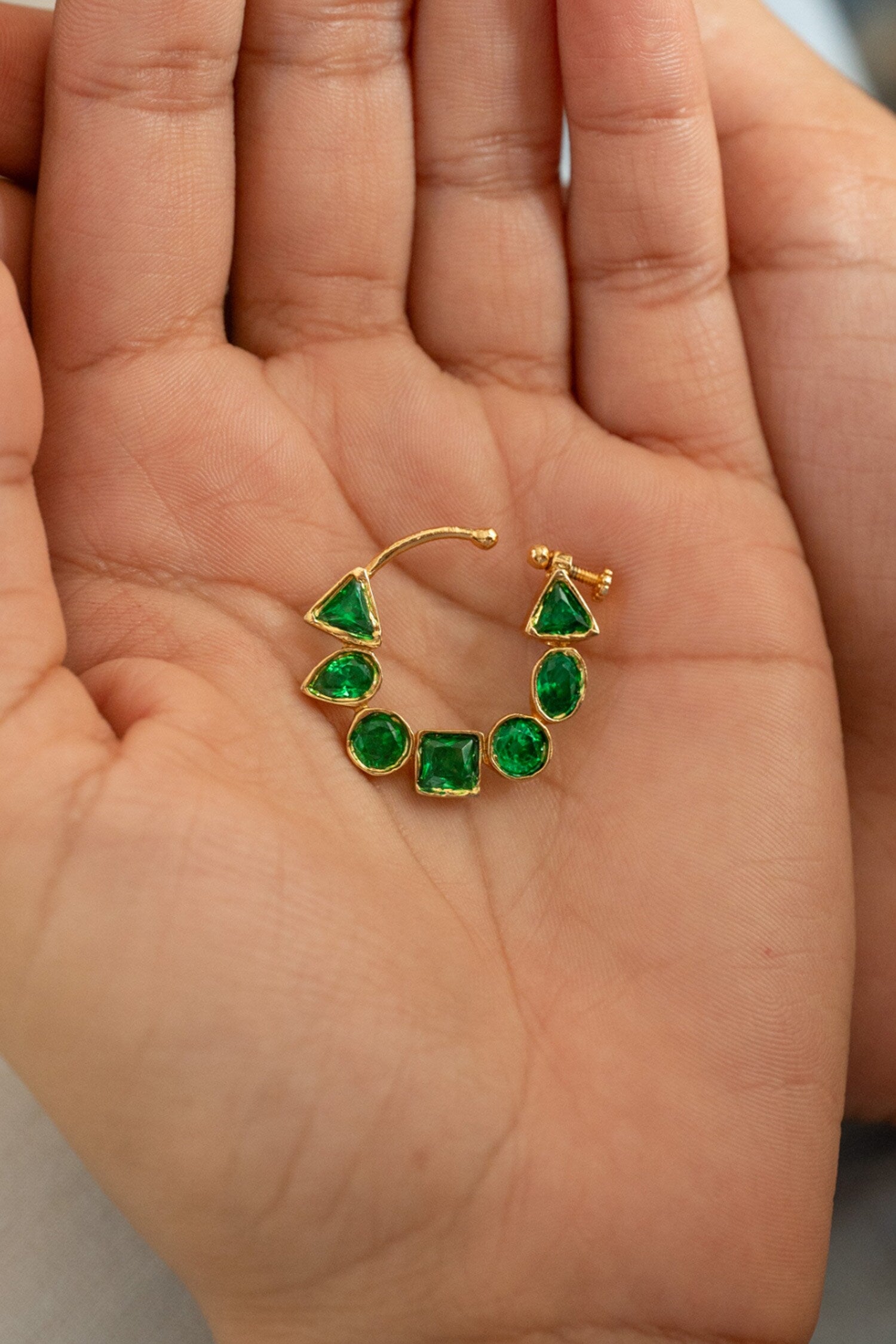 Green Polki Nosepin 