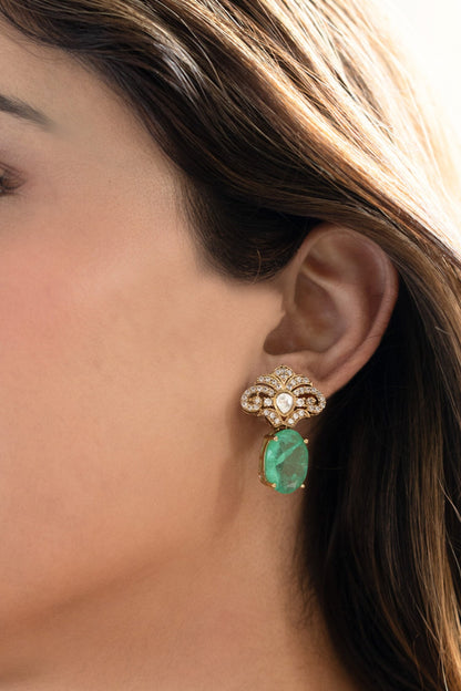 Floral Polki Earrings 