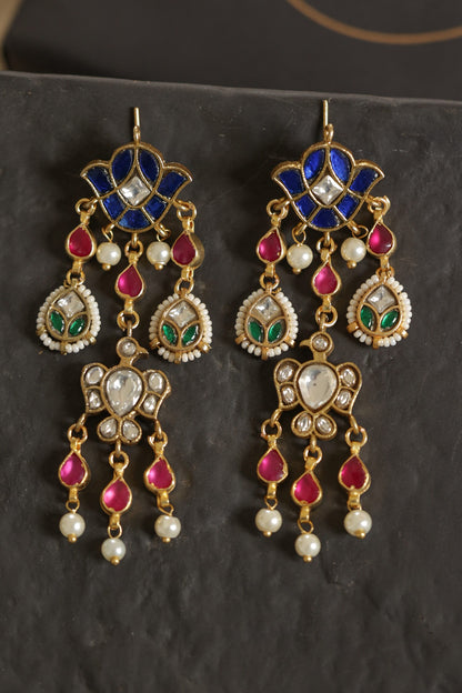 Multicolored Kundan Earrings 