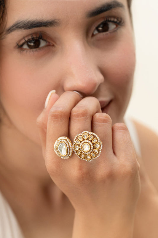 Floral Polki Ring 