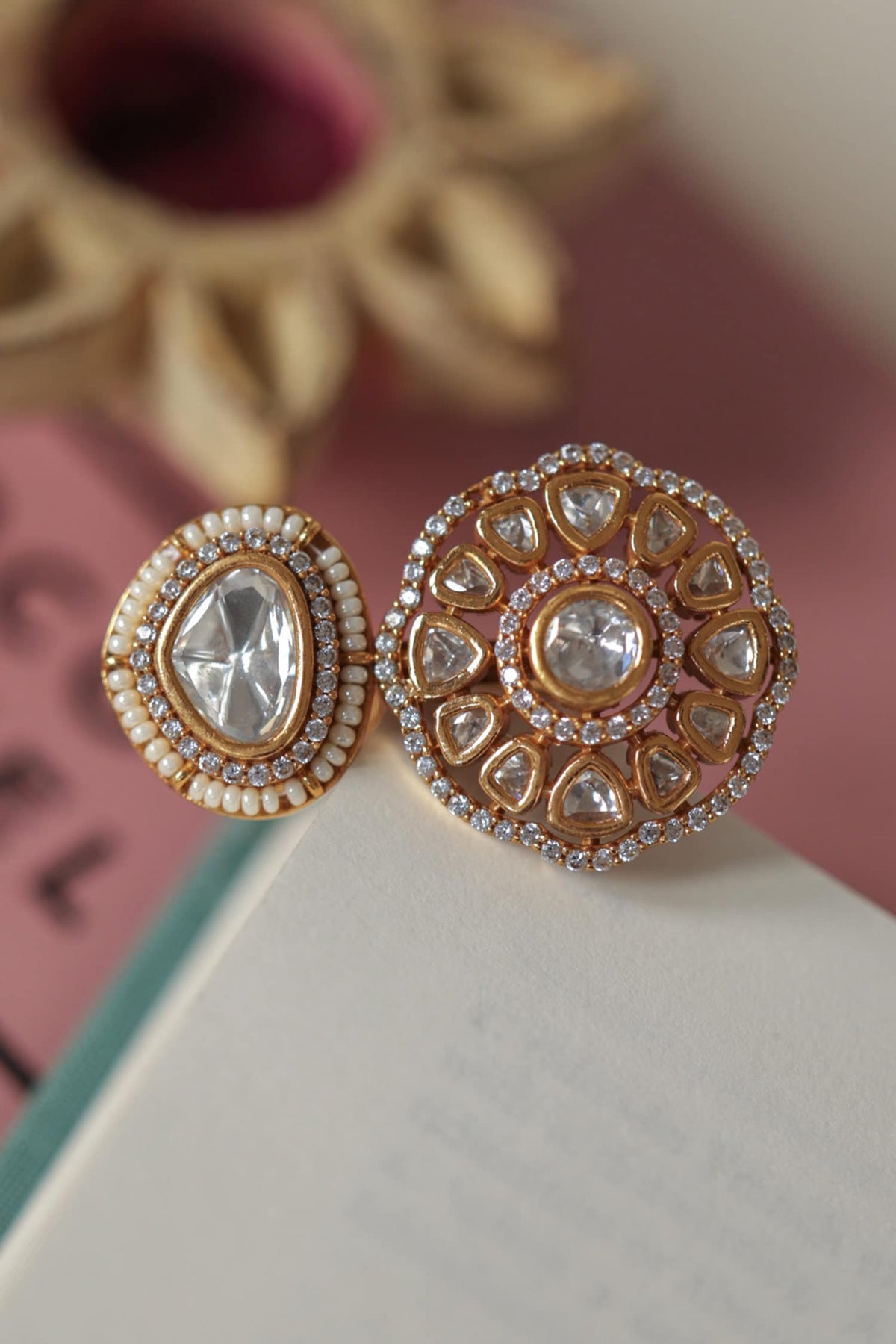 Floral Polki Ring 