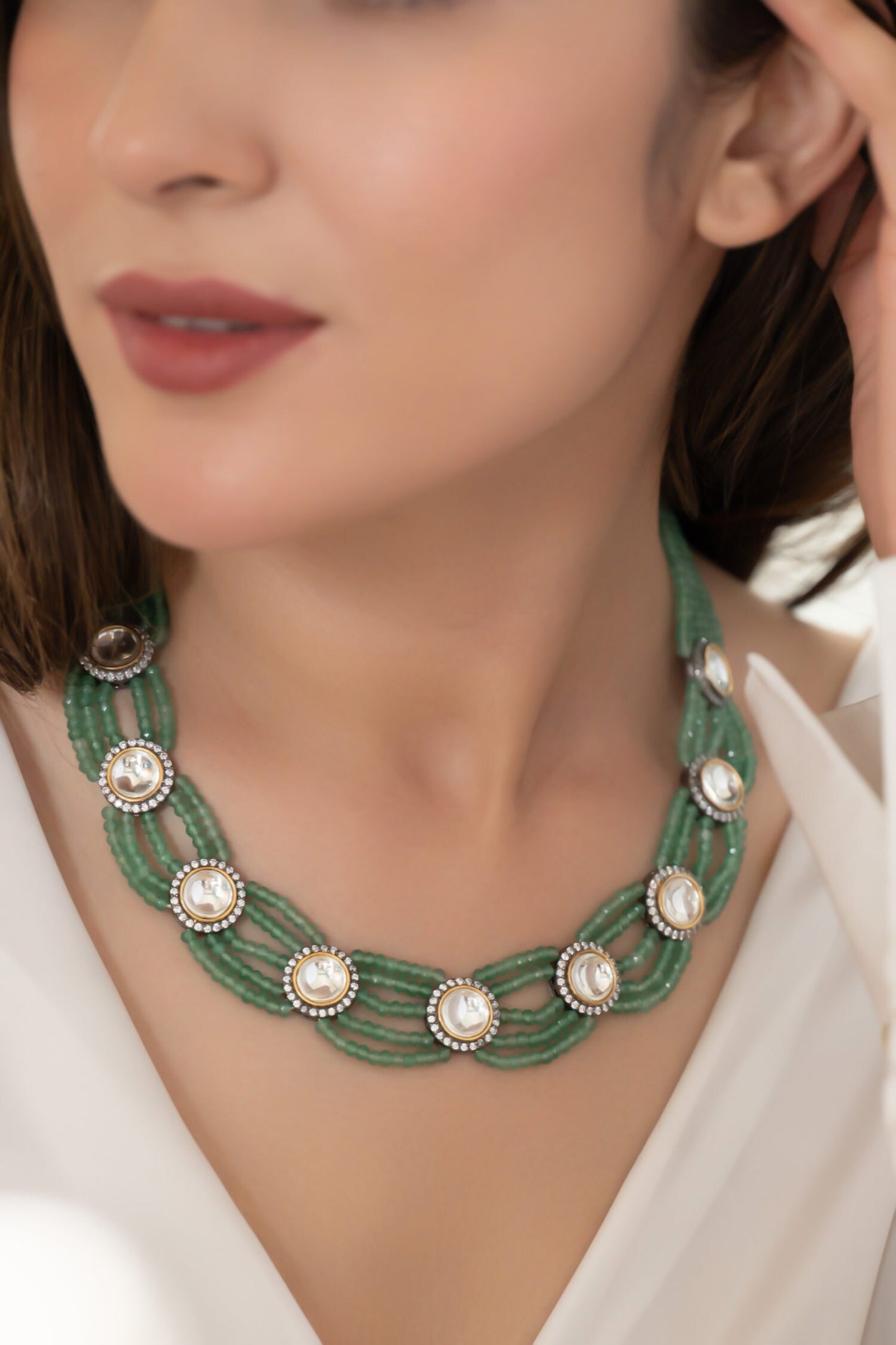 Polki Mint Necklace 