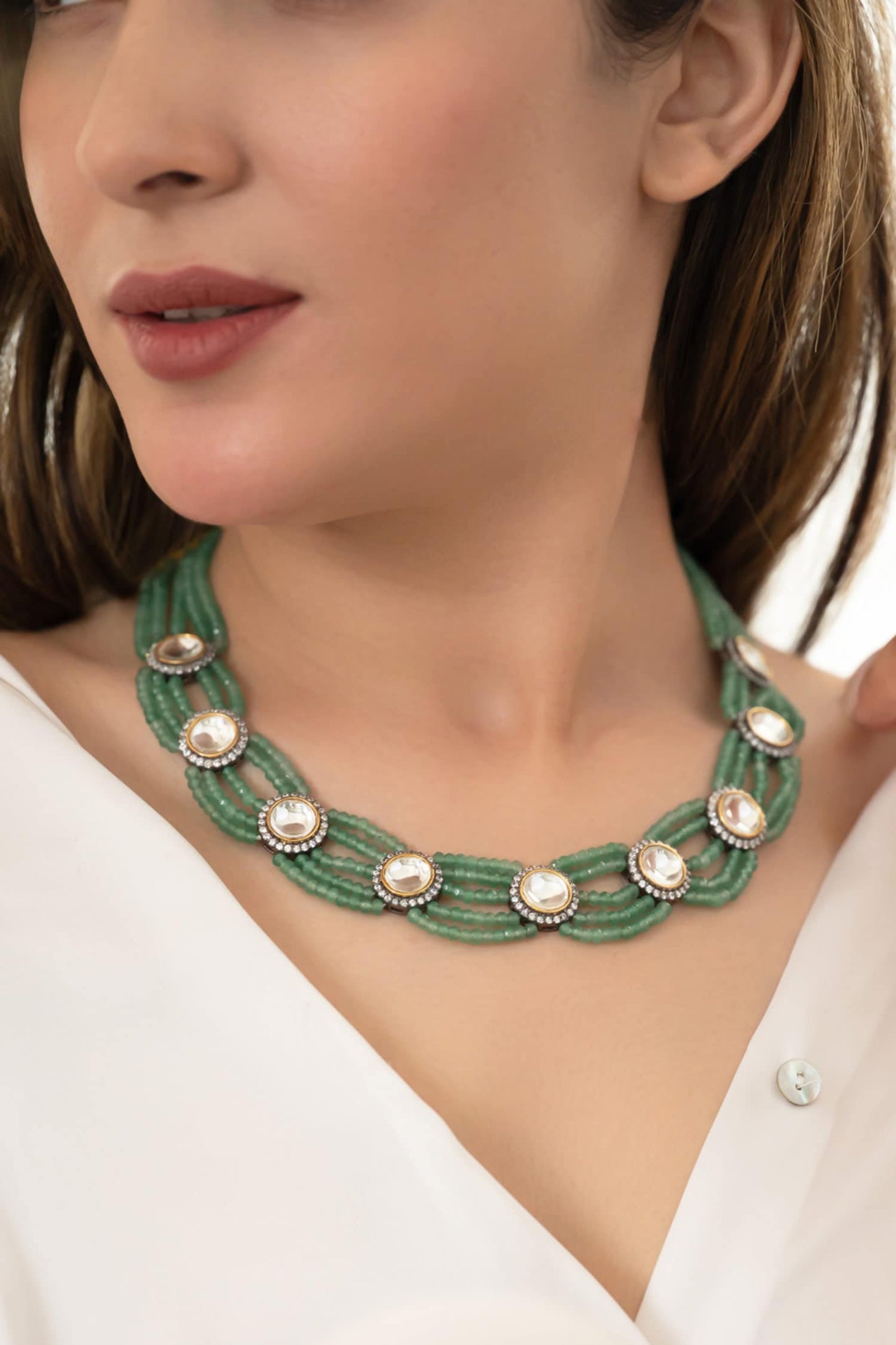 Polki Mint Necklace 