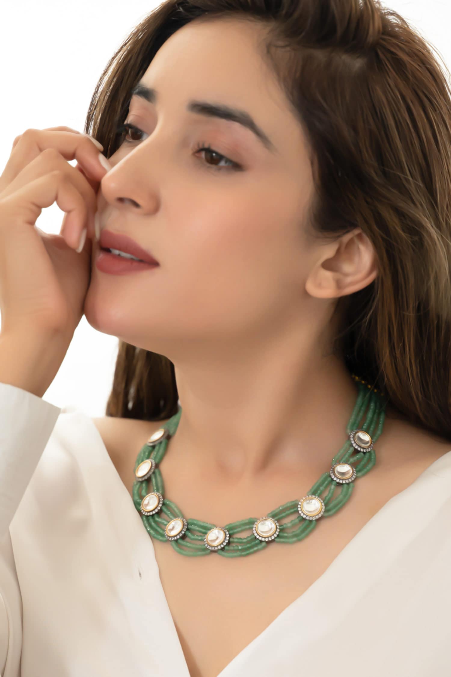 Polki Mint Necklace 