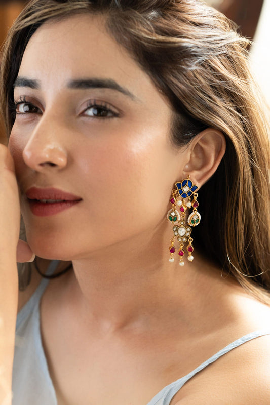 Multicolored Kundan Earrings 