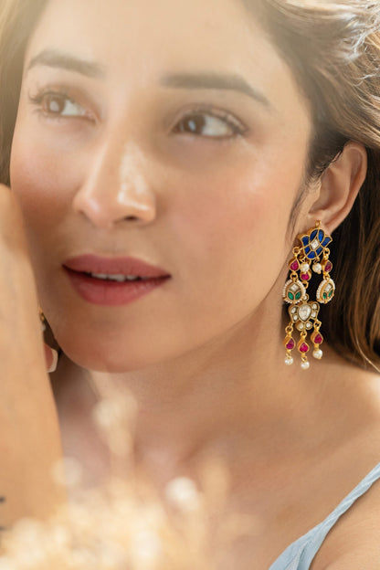 Multicolored Kundan Earrings 
