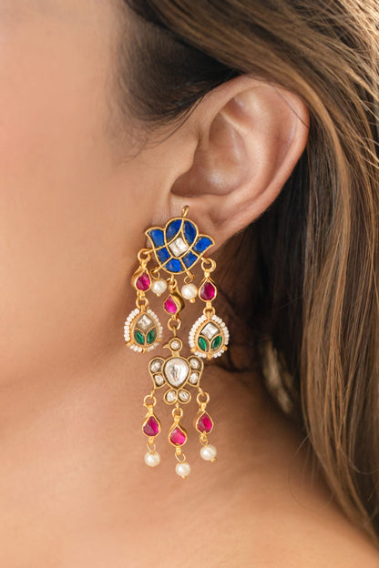 Multicolored Kundan Earrings 