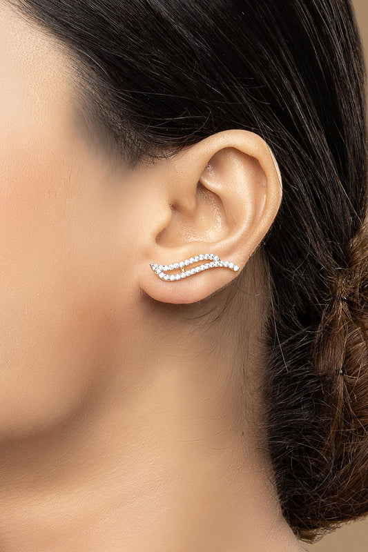 925 Silver Frangipani Earcuffs 