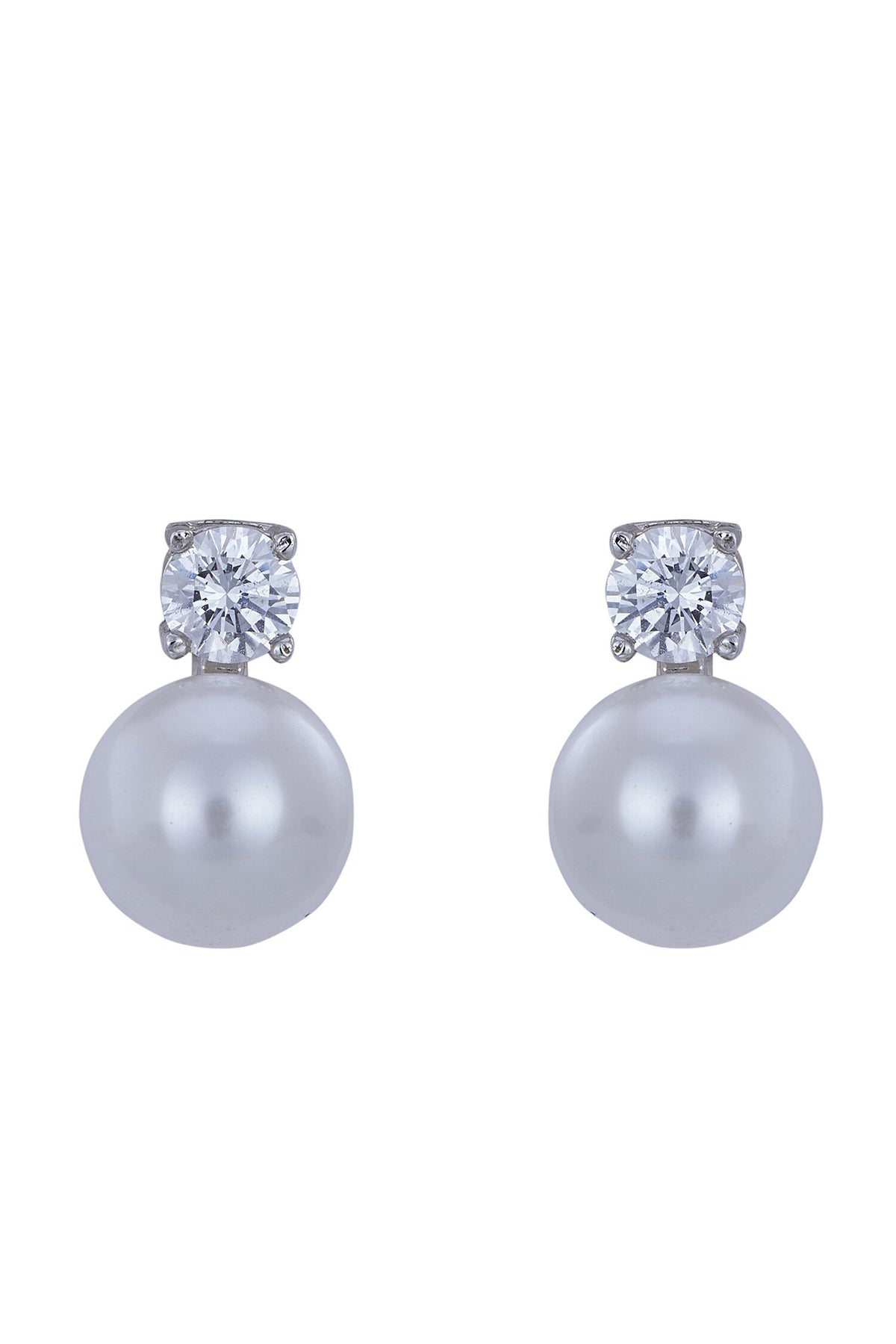 925 Silver Begonia Pearl Earrings 