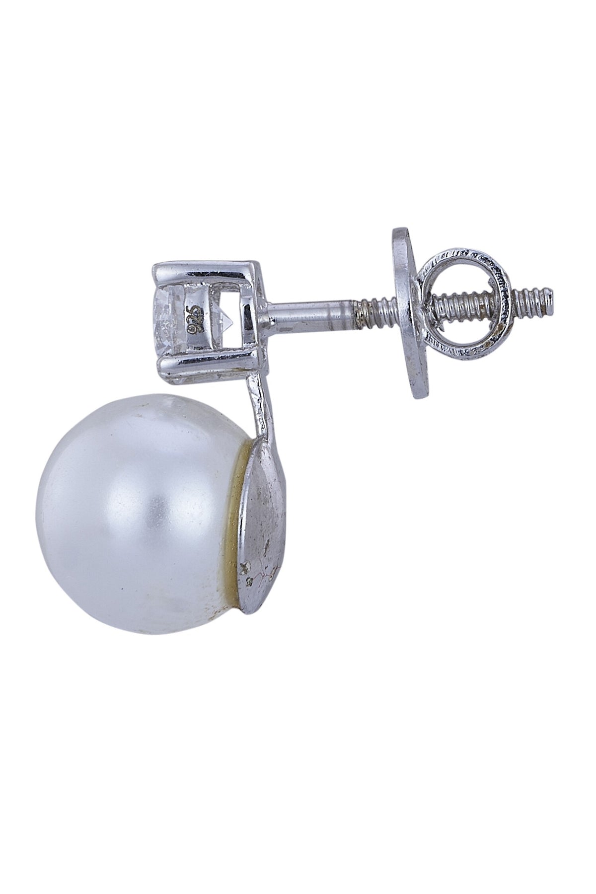 925 Silver Begonia Pearl Earrings 