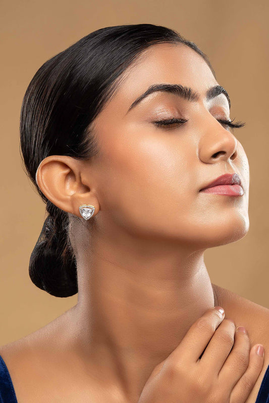 925 Silver Trikona Earrings 