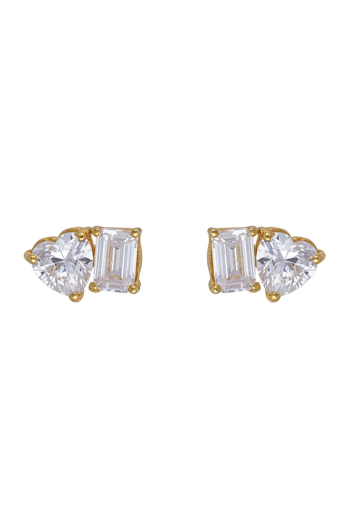 925 Silver Emerald-Heart Studs 