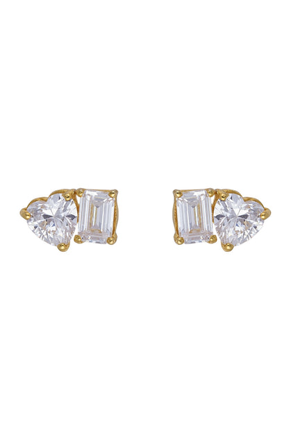 925 Silver Emerald-Heart Studs 