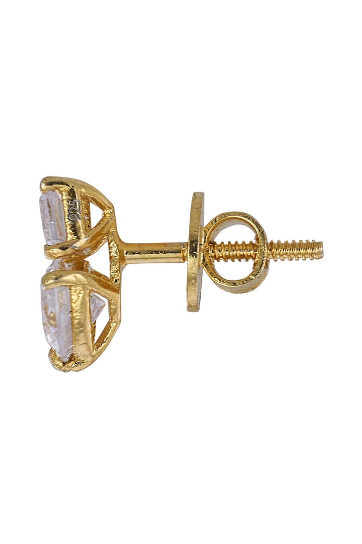 925 Silver Emerald-Heart Studs 
