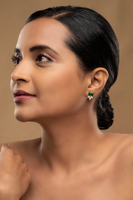 925 Silver Green Jaza Earrings 