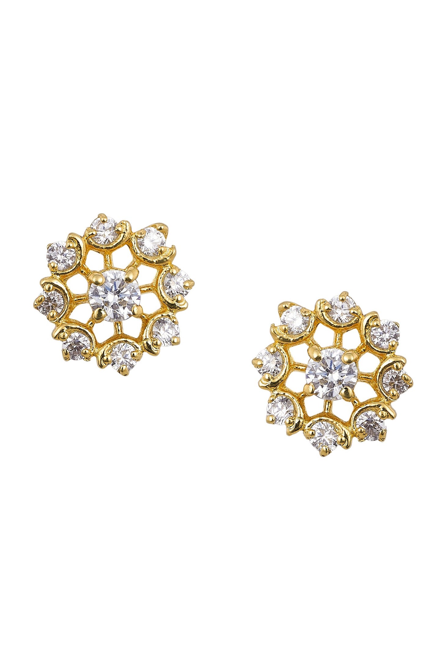 925 Silver Phool Studs 