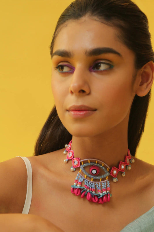 Handcrafted Evil Eye Choker 
