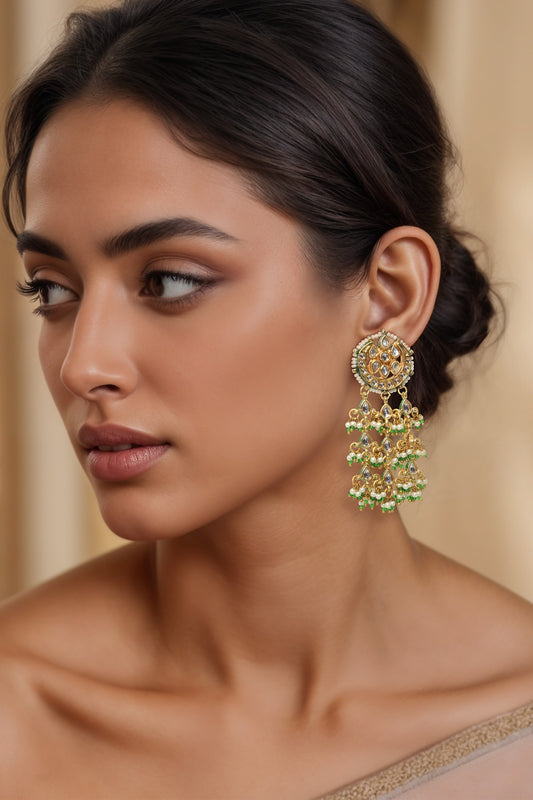 Gold Finish Imitation Kundan Earrings 
