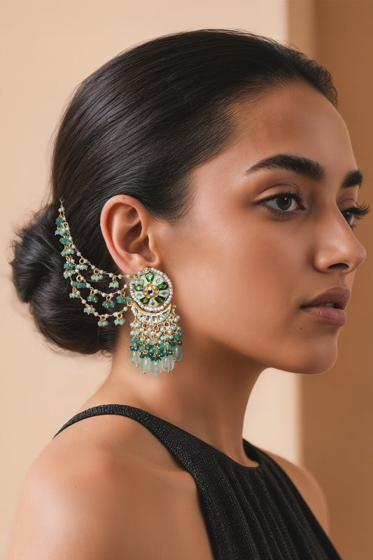 Gold Finish Imitation Kundan Earrings 