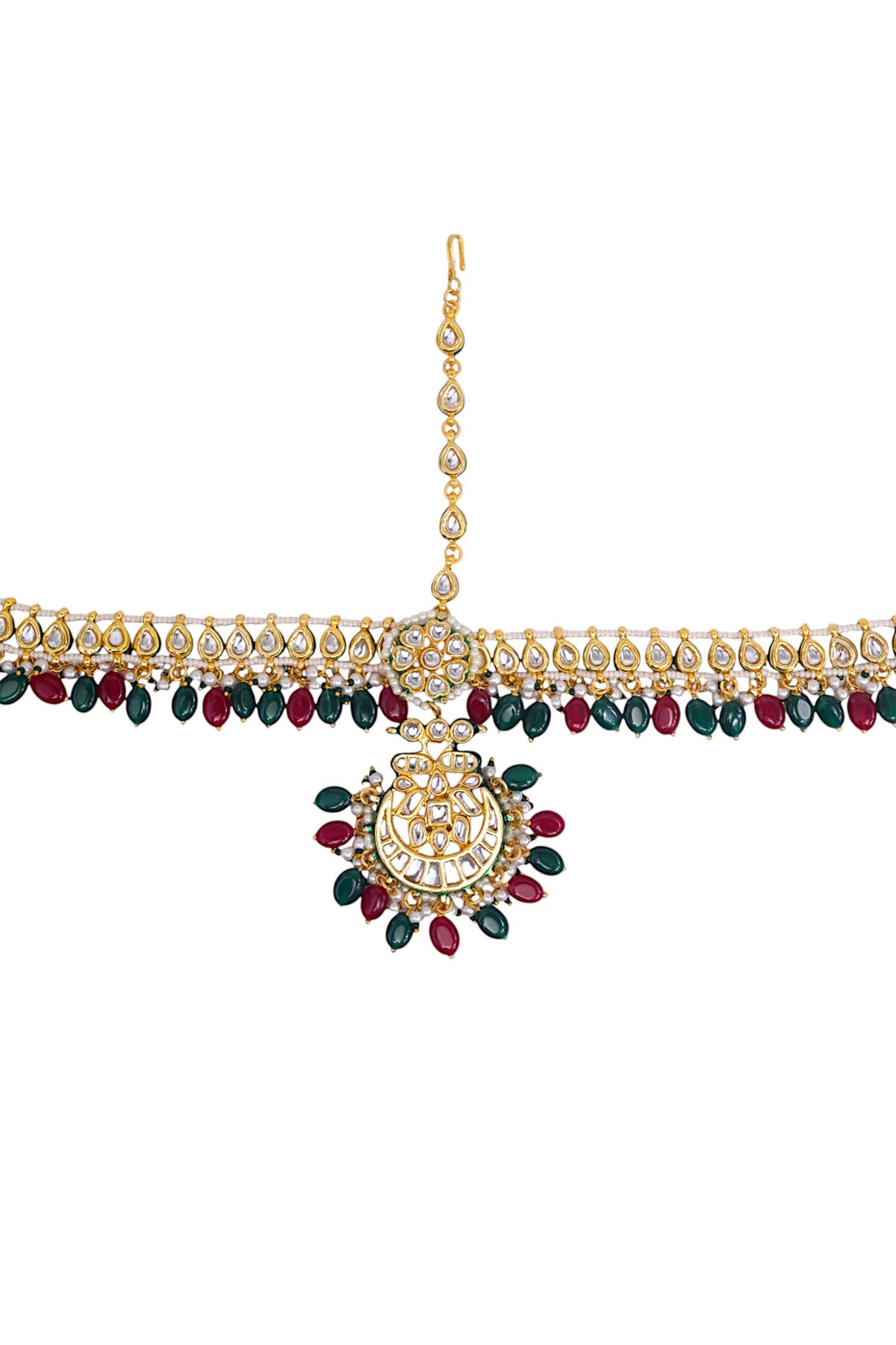 Gold Finish Imitation Kundan Mathapatti 
