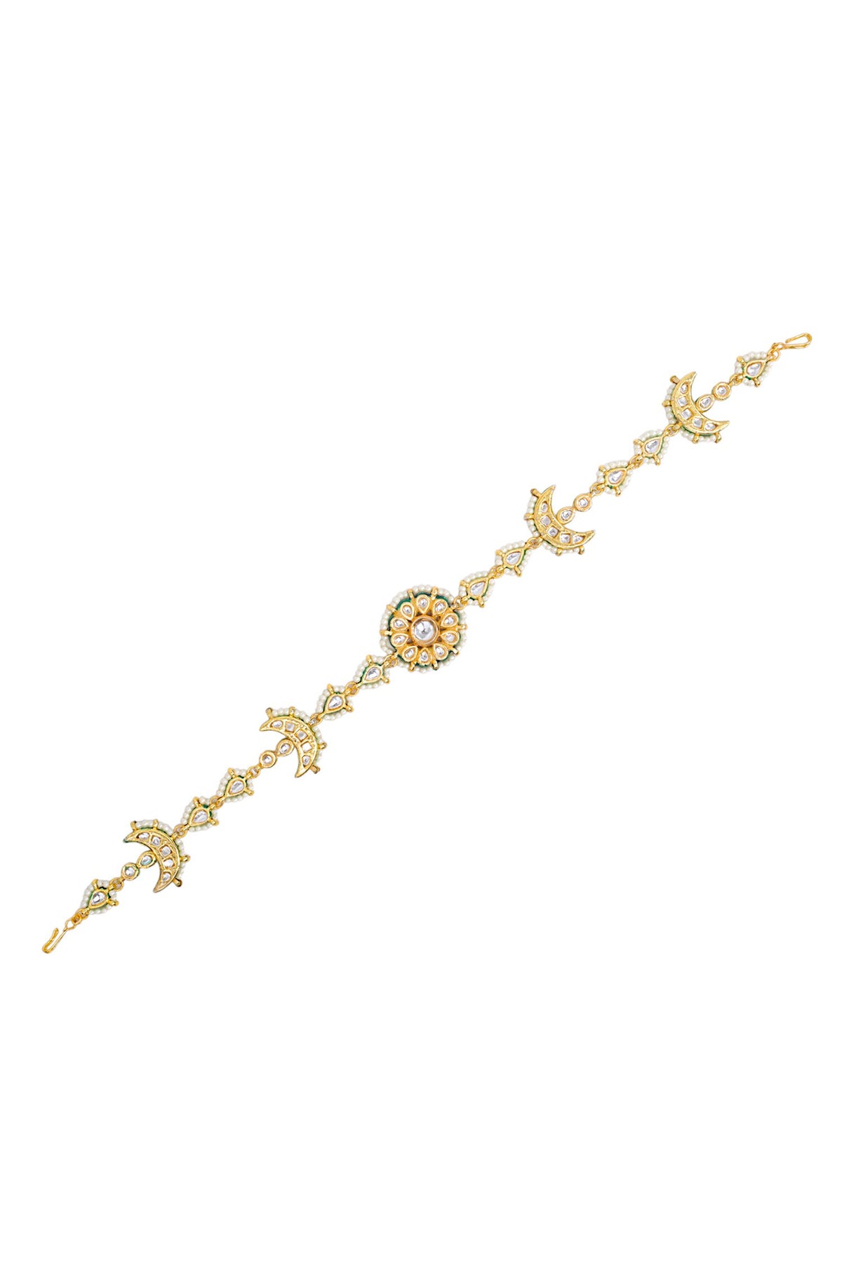 Gold Finish Imitation Kundan Mathapatti 